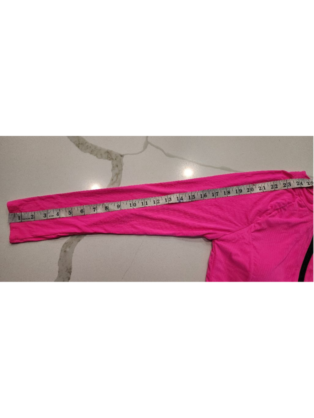 NWT YMI Knockout Pink Long Sleeve One Piece Swimsuit Black Zip Front Women’s L - Picture 8 of 9